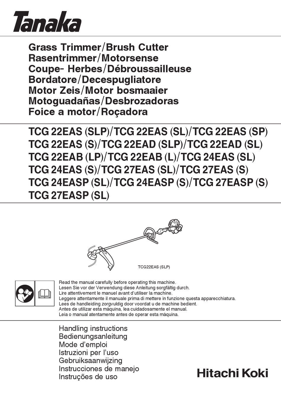 HITACHI KOKI TANAKA TCG 24EAS (SL) HANDLING INSTRUCTIONS MANUAL Pdf