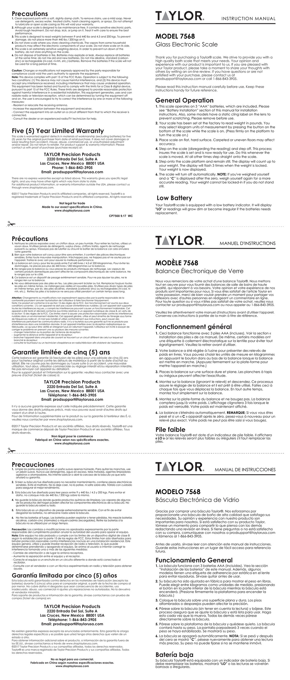 TAYLOR 7568 INSTRUCTION MANUAL Pdf Download | ManualsLib