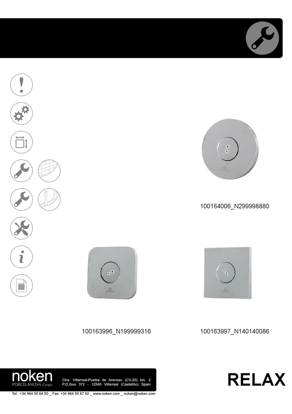 PORCELANOSA RELAX 100164006 INSTALLATION MANUAL Pdf Download ManualsLib