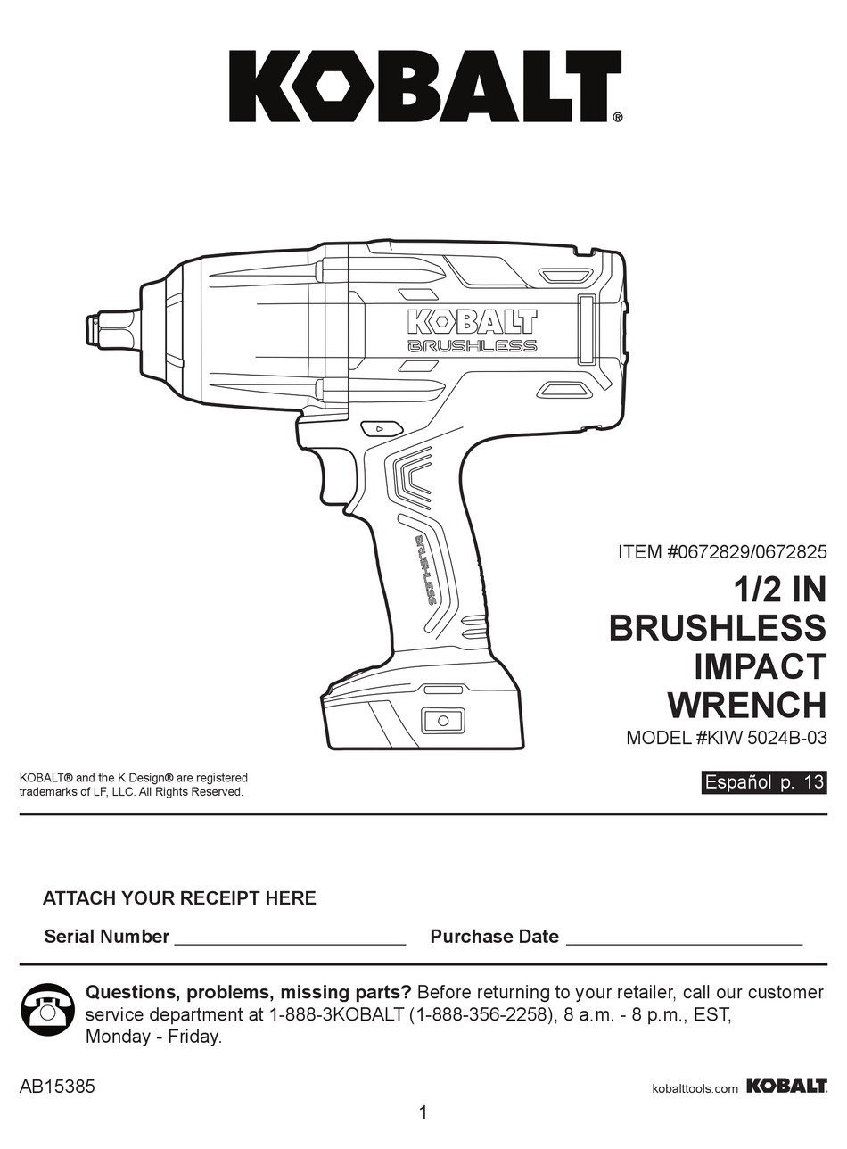 KOBALT KIW 5024B03 INSTRUCTION MANUAL Pdf Download ManualsLib
