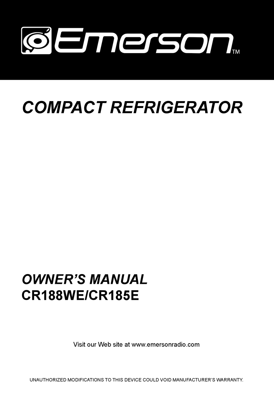 Emerson Cr188we Owners Manual Pdf Download Manualslib 5251