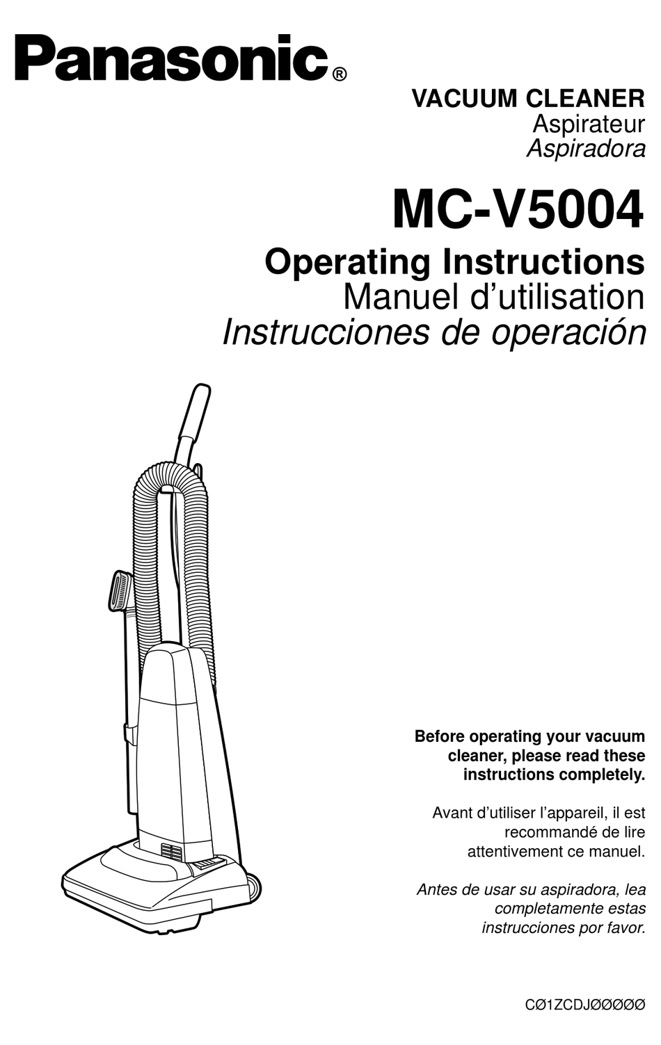 PANASONIC MCV5004 OPERATING INSTRUCTIONS MANUAL Pdf Download ManualsLib