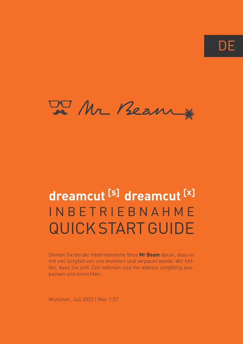 MR BEAM DREAMCUT S QUICK START MANUAL Pdf Download ManualsLib