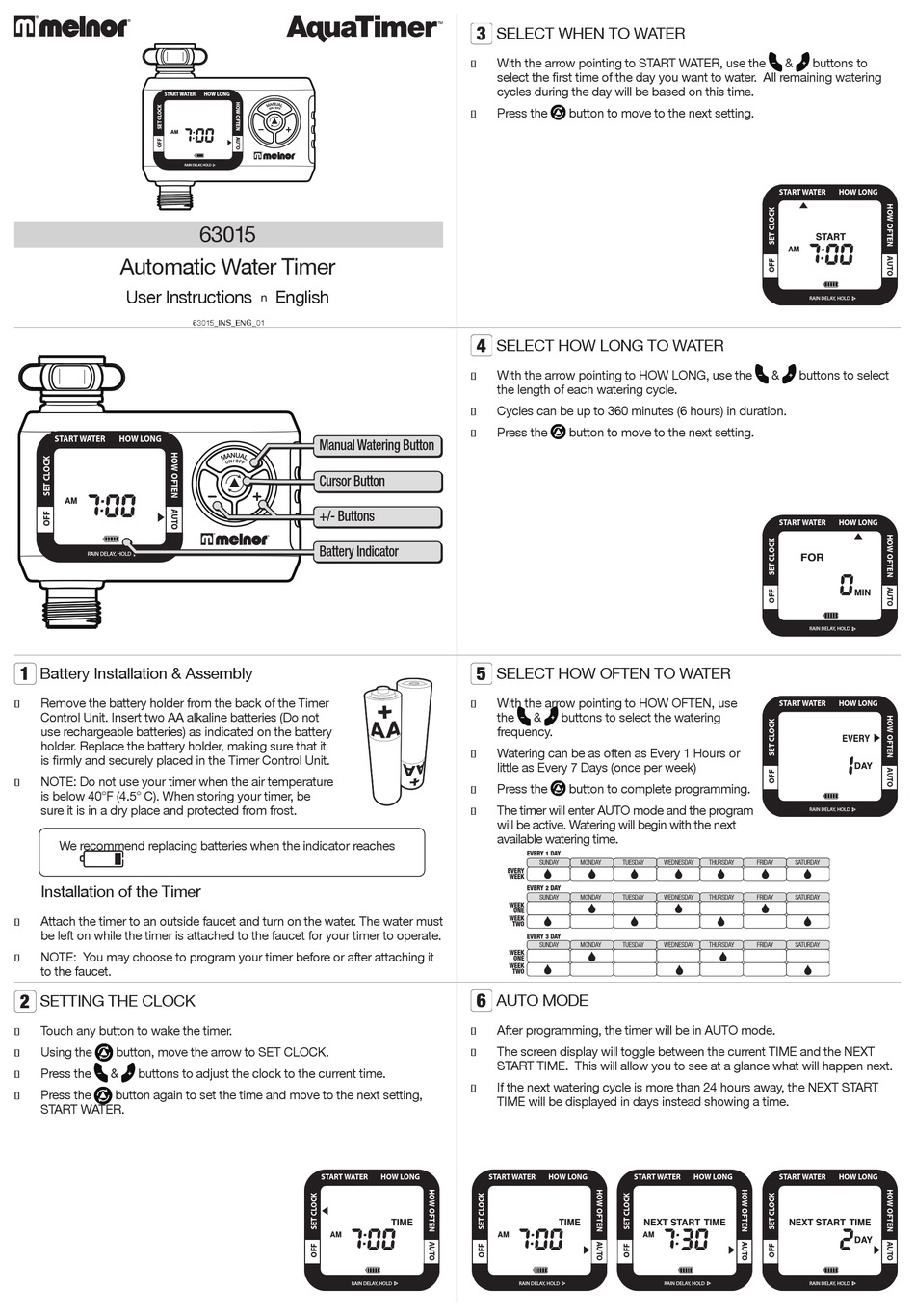 MELNOR AQUATIMER 63015 USER INSTRUCTIONS Pdf Download ManualsLib