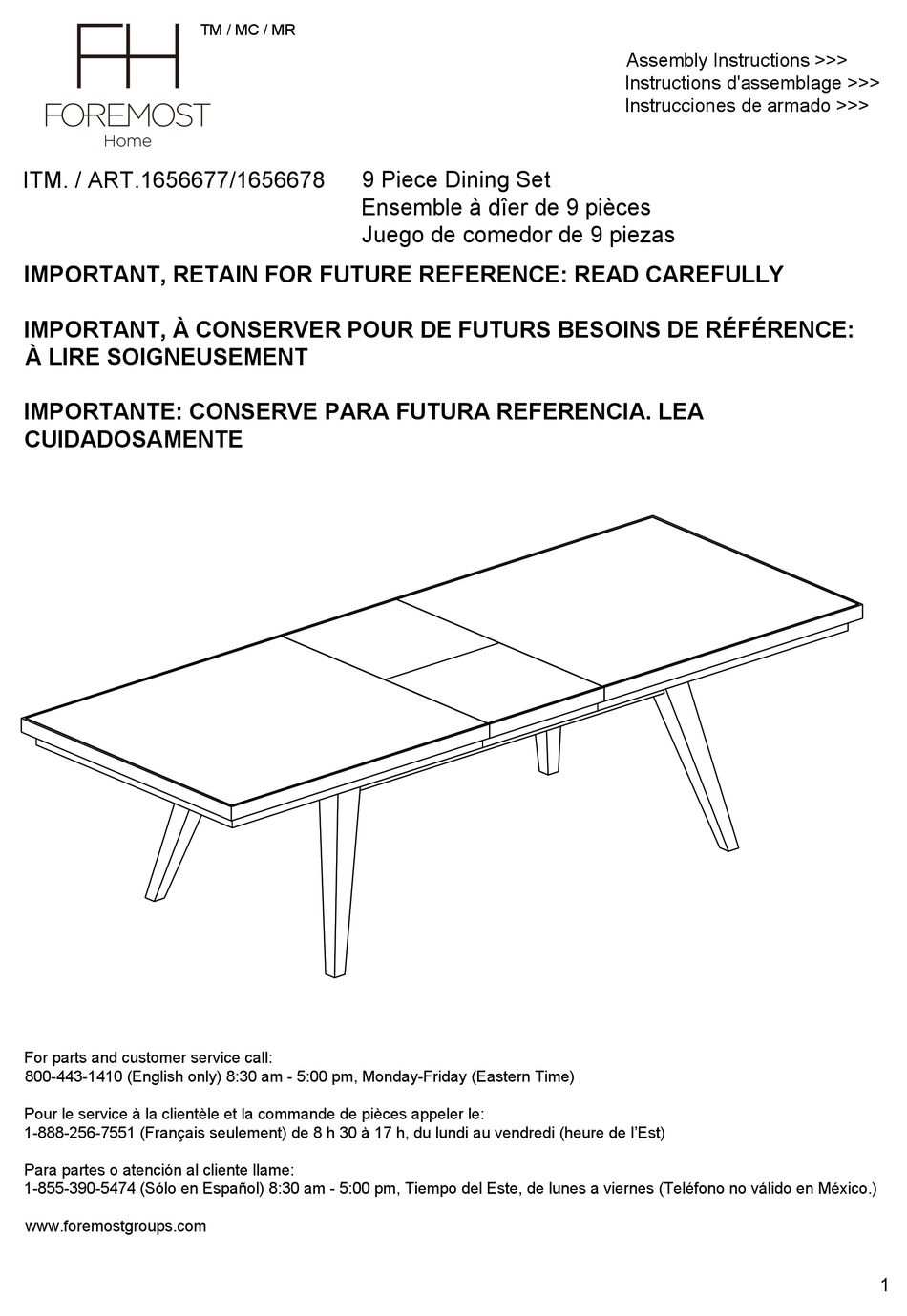 FOREMOST HOME 1656677 ASSEMBLY INSTRUCTIONS MANUAL Pdf Download