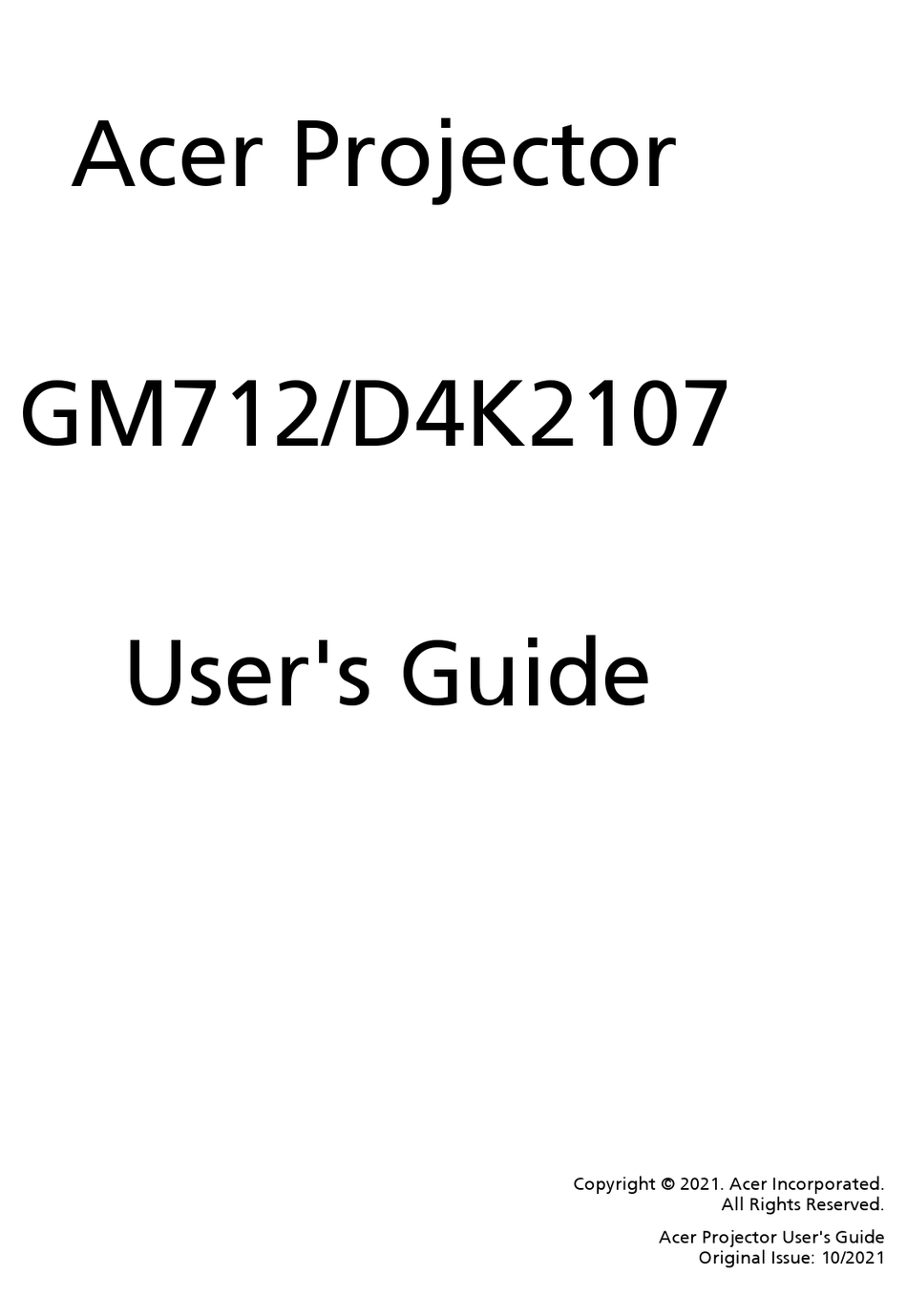 ACER GM712/D4K2107 USER MANUAL Pdf Download ManualsLib