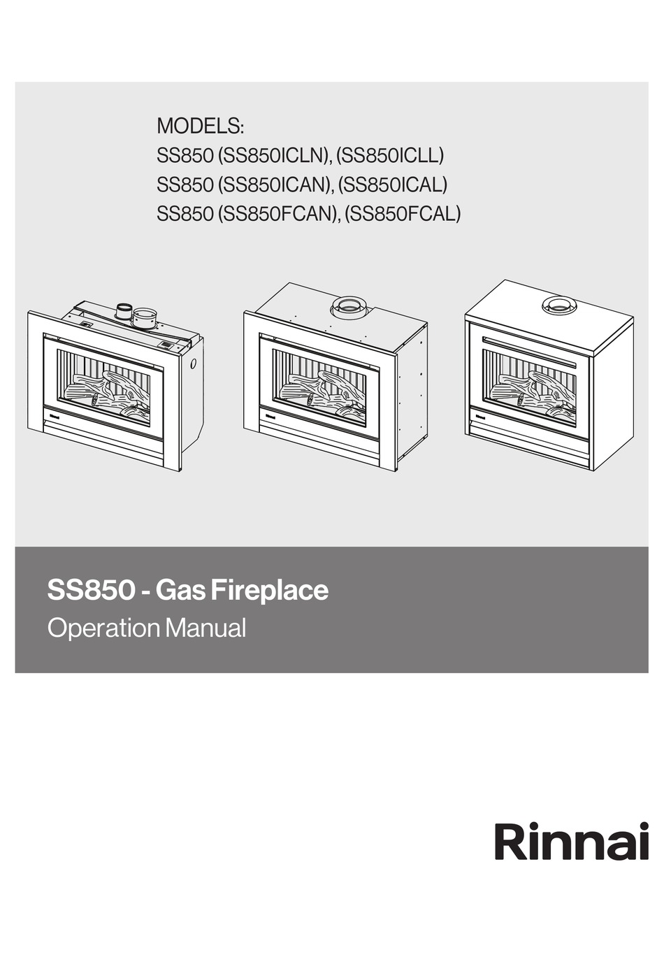 RINNAI SS850ICLN OPERATION MANUAL Pdf Download ManualsLib
