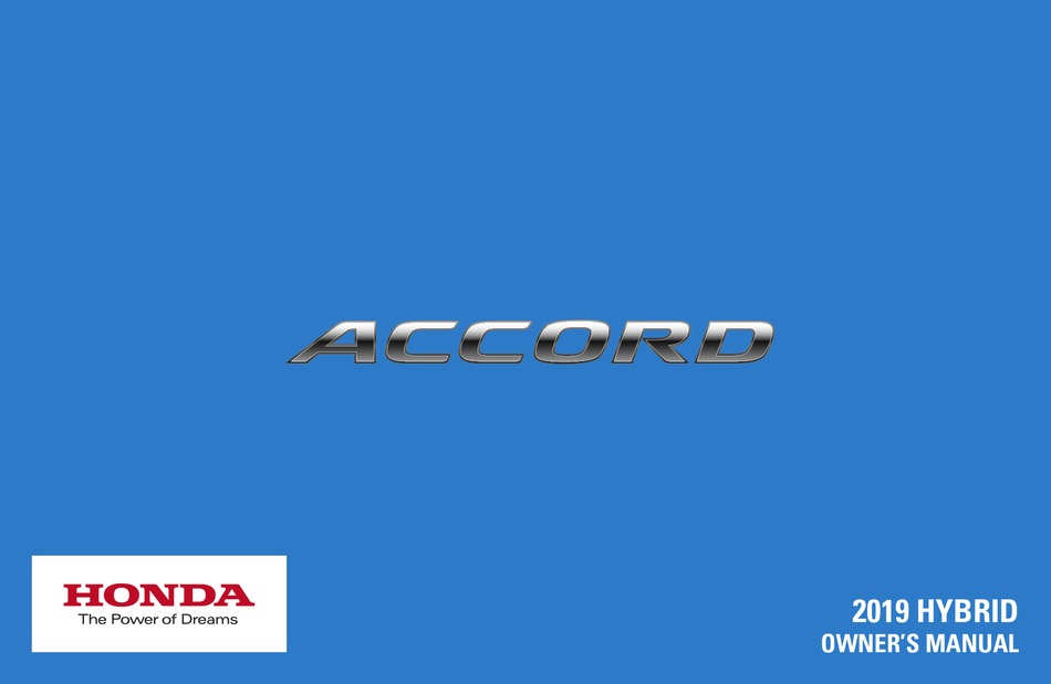 HONDA ACCORD HYBRID 2019 OWNER'S MANUAL Pdf Download ManualsLib