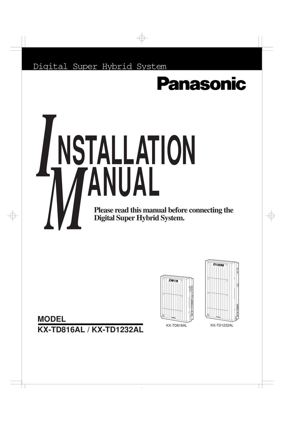 PANASONIC KXTD816AL INSTALLATION MANUAL Pdf Download ManualsLib