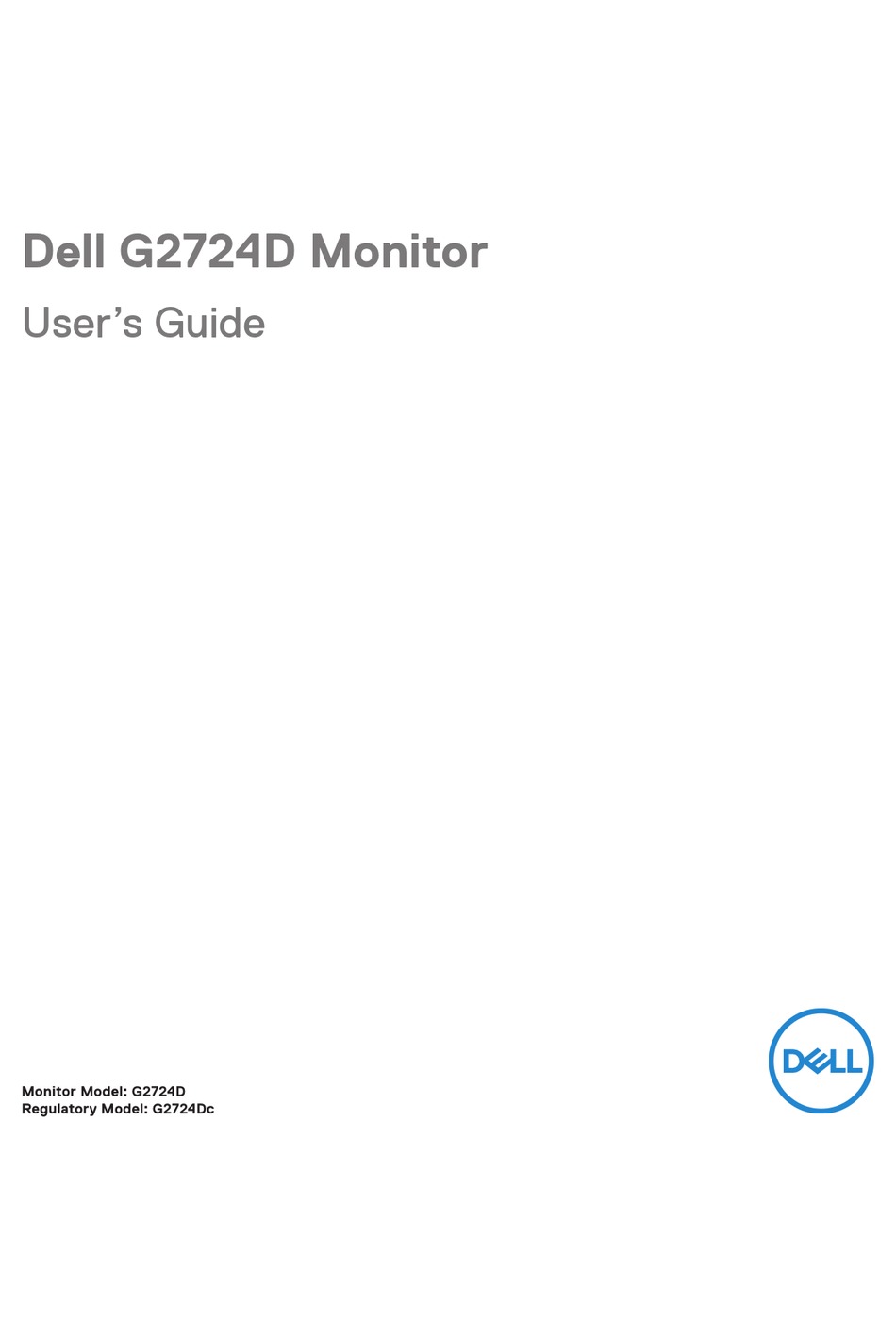 DELL G2724D USER MANUAL Pdf Download | ManualsLib