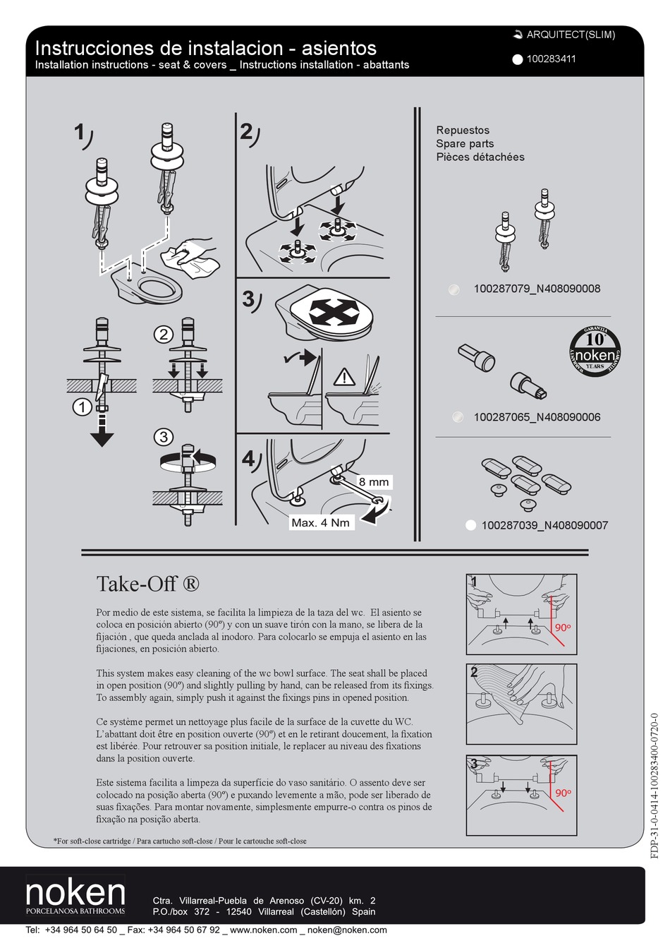 NOKEN 100287079N408090008 INSTALLATION INSTRUCTIONS Pdf Download