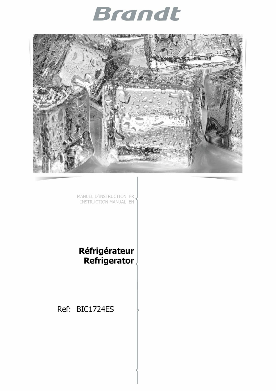 BRANDT BIC1724ES MANUAL Pdf Download | ManualsLib