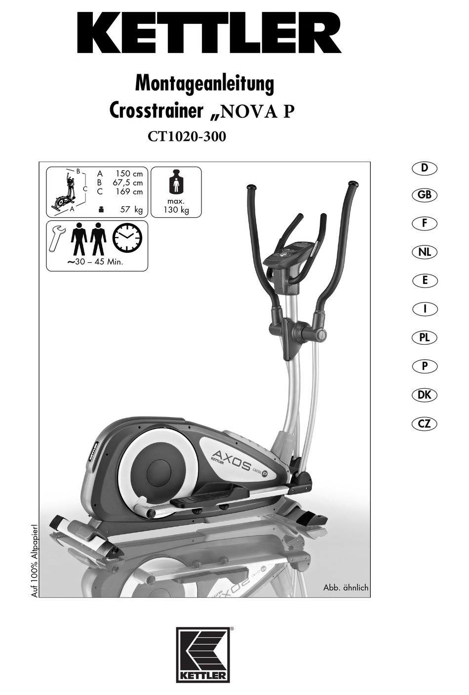 KETTLER NOVA P CT1020300 IMPORTANT INSTRUCTIONS MANUAL Pdf Download
