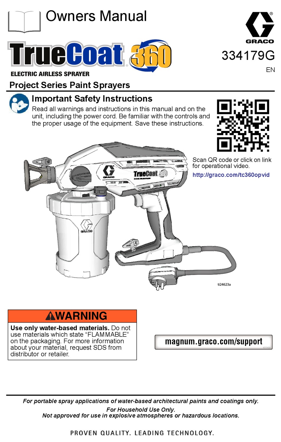 GRACO TRUECOAT 360 PROJECT SERIES OWNER