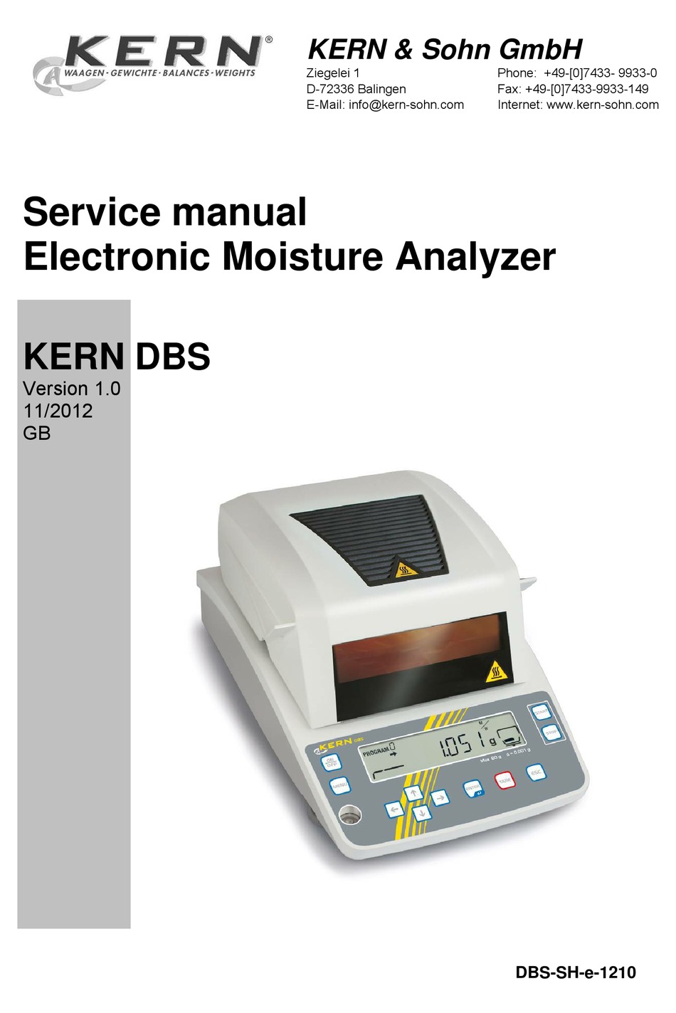 KERN DBS SERVICE MANUAL Pdf Download ManualsLib