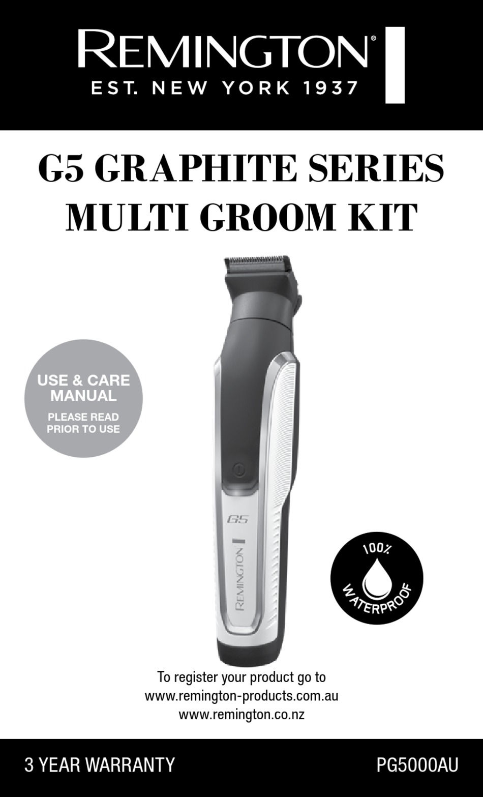 REMINGTON PG5000AU MANUAL Pdf Download ManualsLib