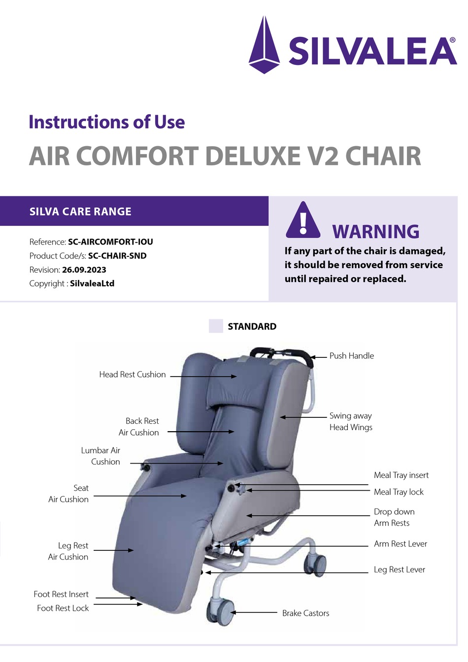 SILVALEA AIR COMFORT DELUXE V2 INSTRUCTIONS FOR USE MANUAL Pdf Download