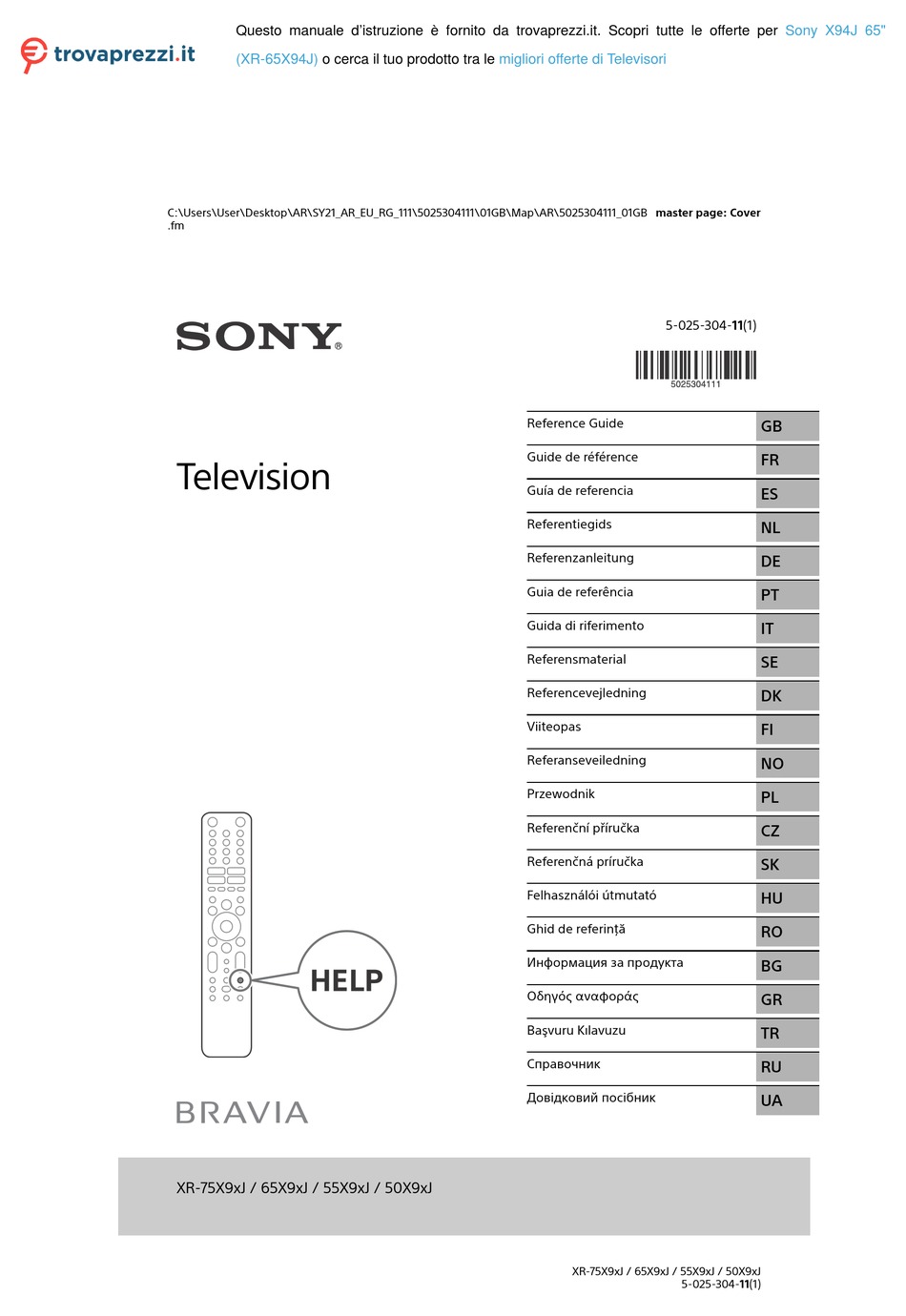 SONY BRAVIA X94J INSTRUCTION MANUAL Pdf Download ManualsLib