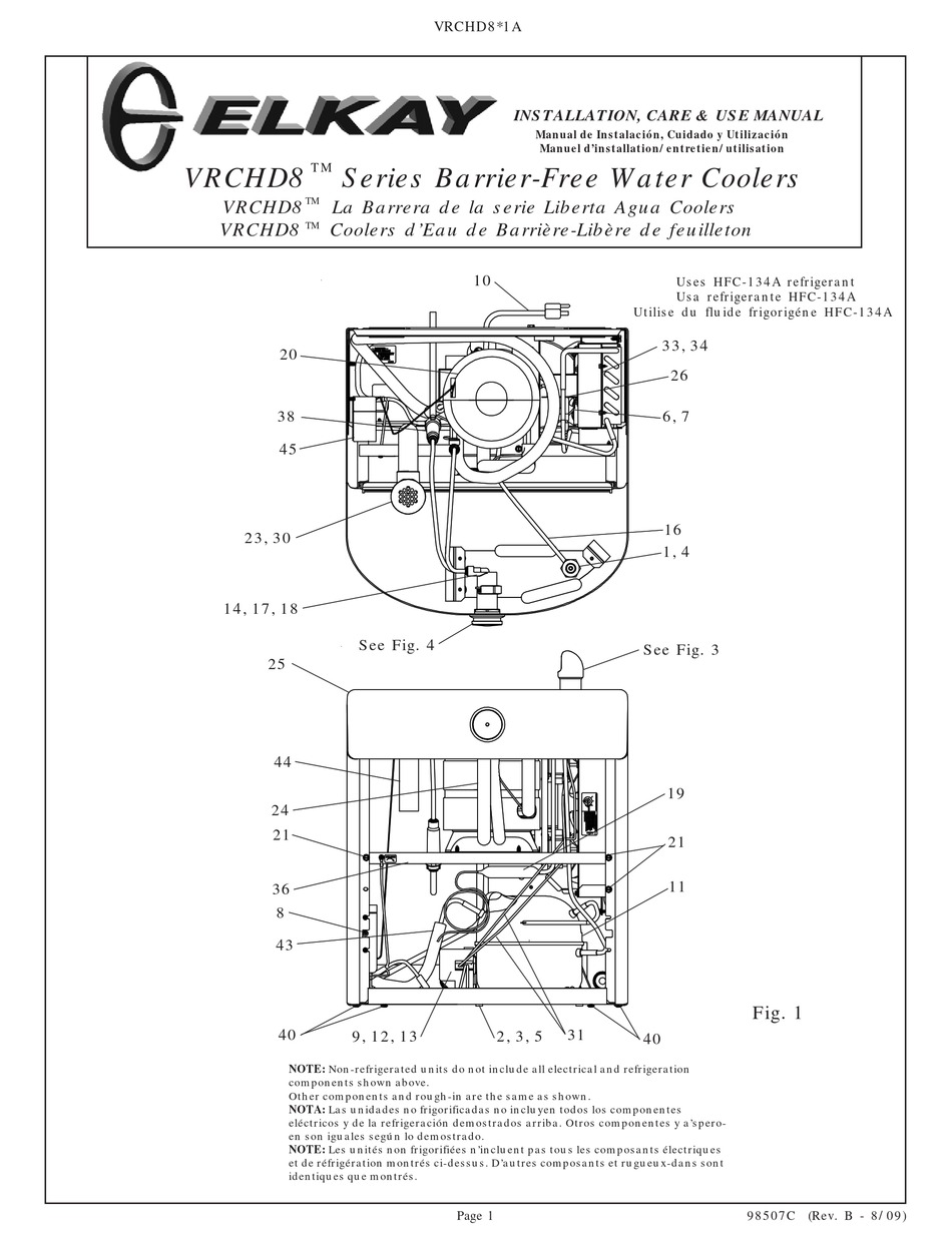 ELKAY VRCHD8 1A SERIES INSTALLATION, CARE & USE MANUAL Pdf Download