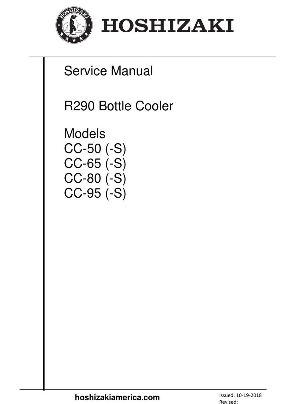 HOSHIZAKI CC50 SERVICE MANUAL Pdf Download ManualsLib