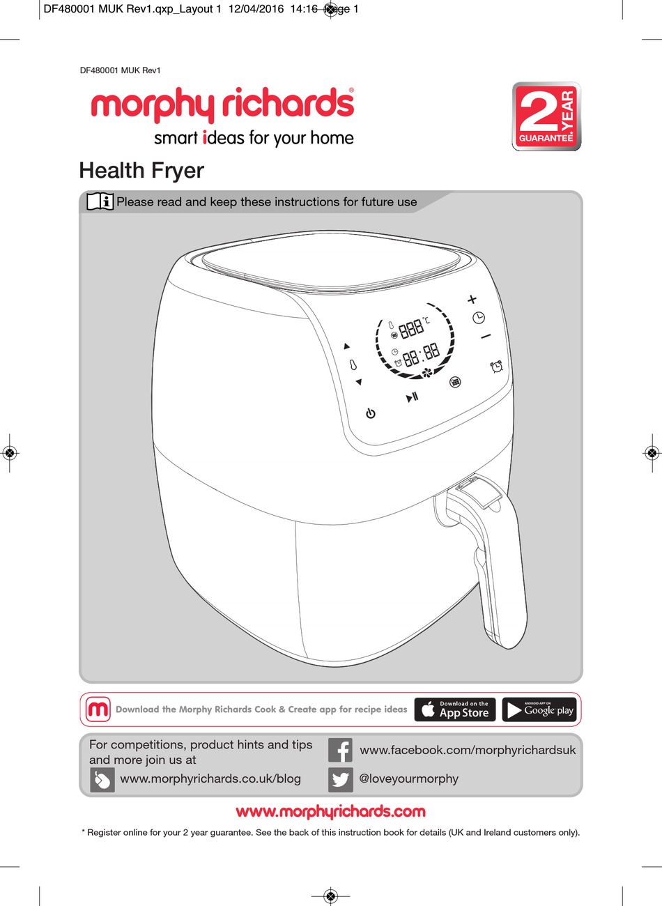 MORPHY RICHARDS 480001 INSTRUCTION MANUAL Pdf Download ManualsLib