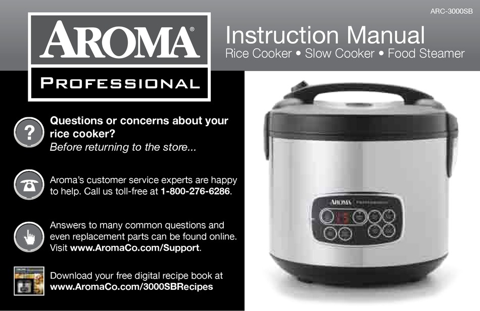 AROMA PROFESSIONAL ARC3000SB INSTRUCTION MANUAL Pdf Download ManualsLib