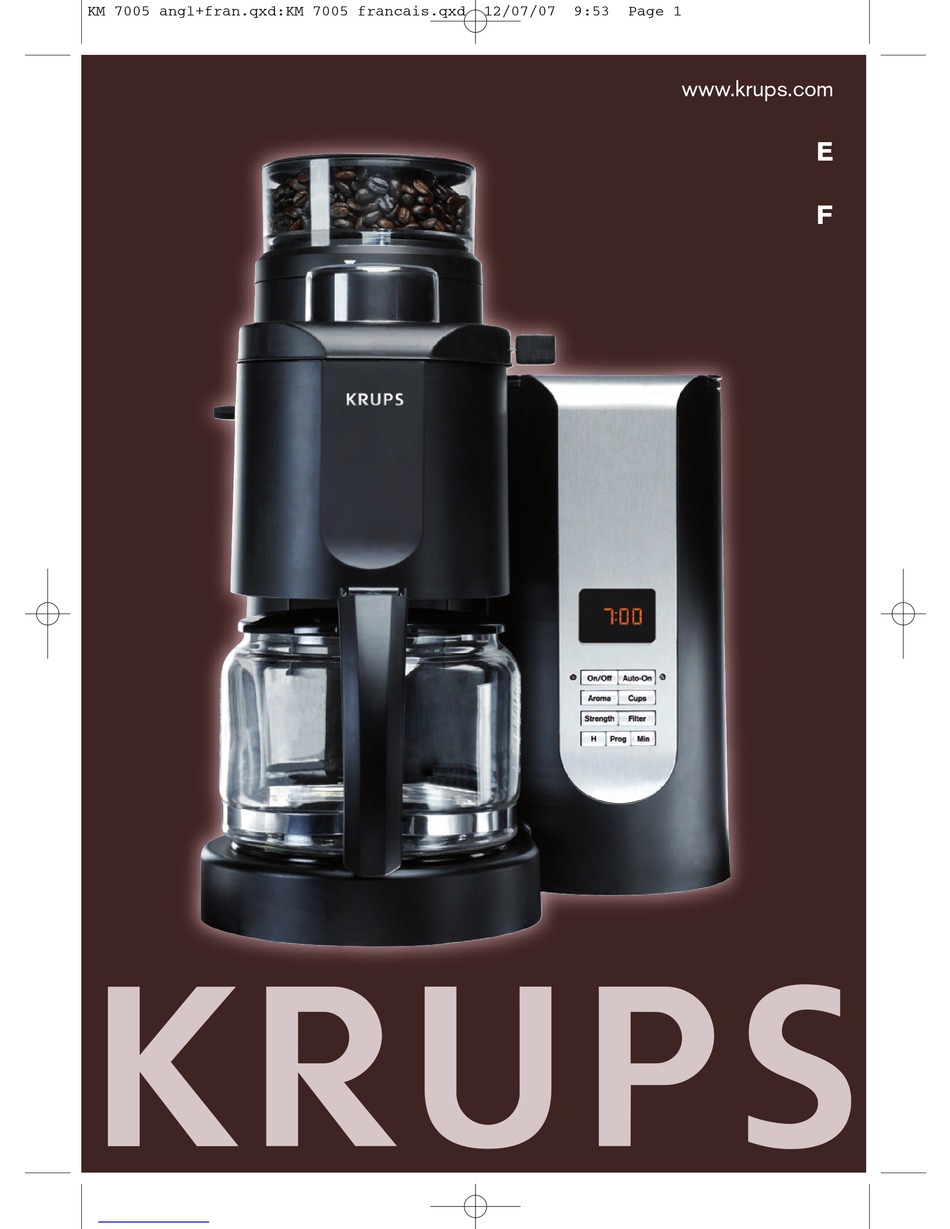 KRUPS KM 7005 MANUAL Pdf Download ManualsLib