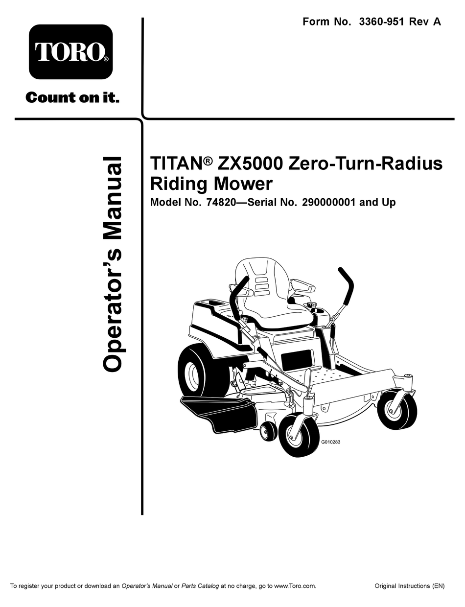 TORO TITAN ZX5000 OPERATOR'S MANUAL Pdf Download | ManualsLib