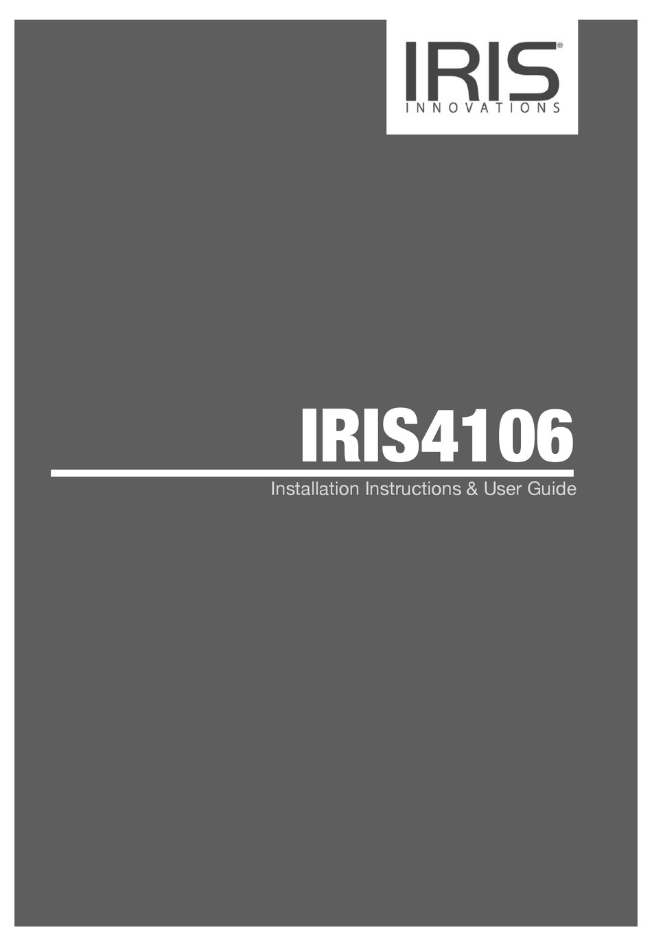 IRIS IRIS4106 INSTALLATION INSTRUCTIONS & USER MANUAL Pdf Download