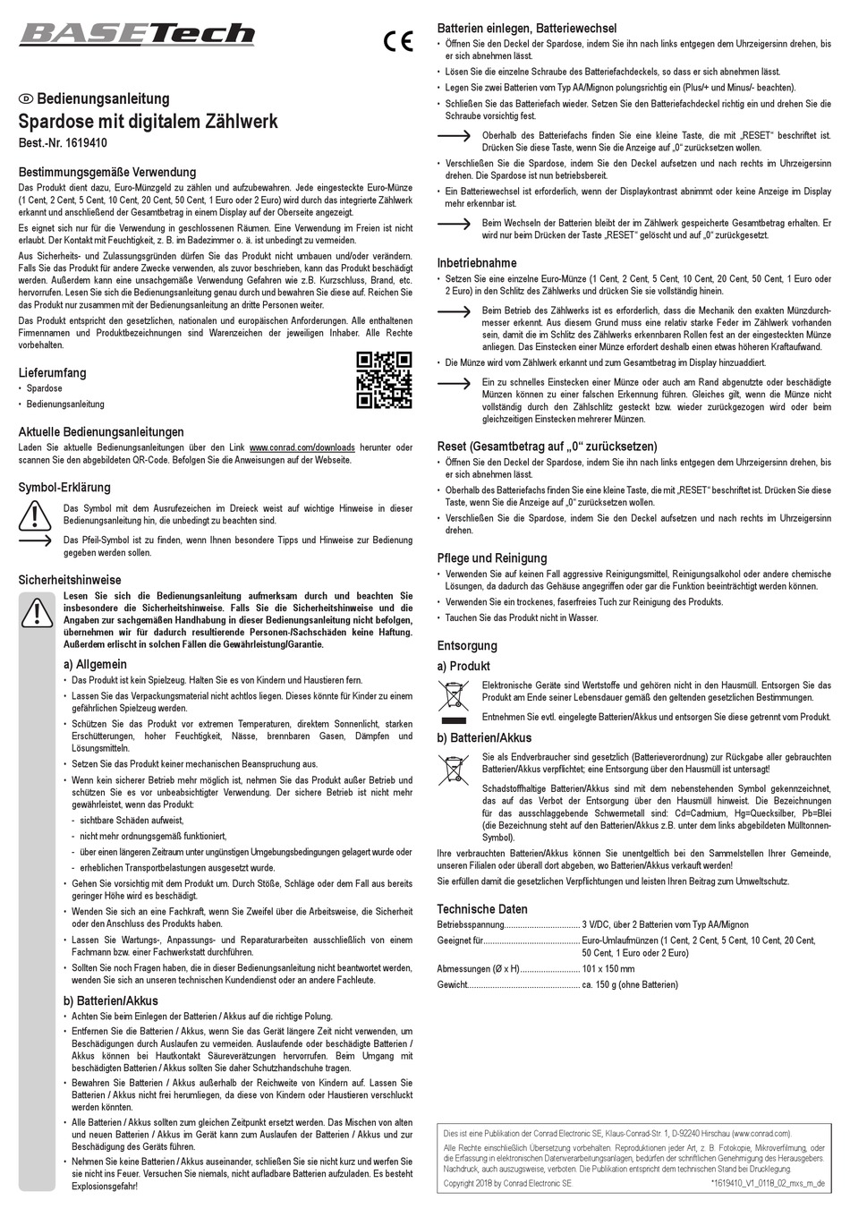BASETECH 1619410 OPERATING INSTRUCTIONS Pdf Download | ManualsLib