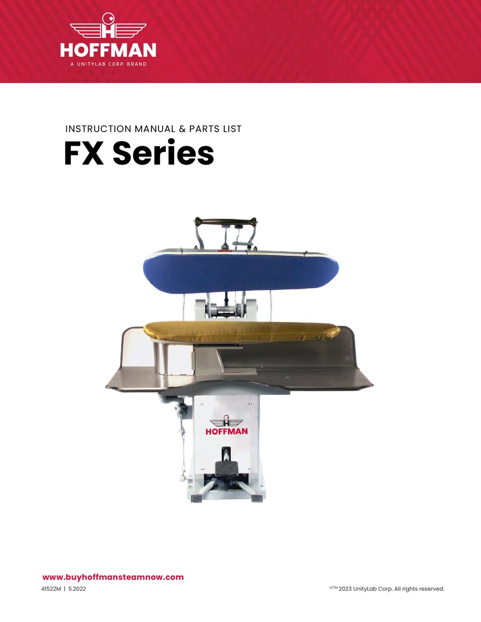 HOFFMANN FX SERIES INSTRUCTION MANUAL & PARTS LIST Pdf Download