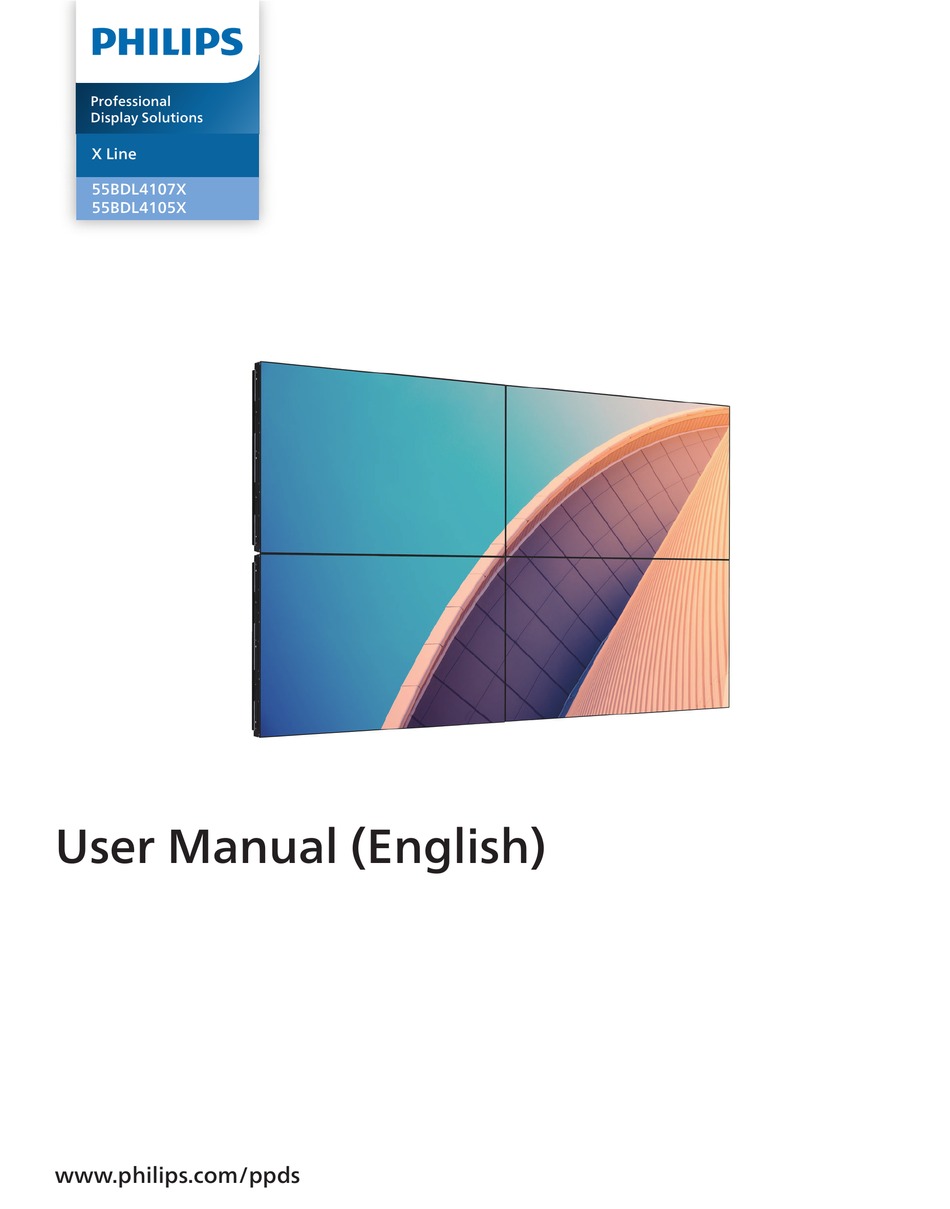 PHILIPS X LINE 55BDL4105X USER MANUAL Pdf Download ManualsLib