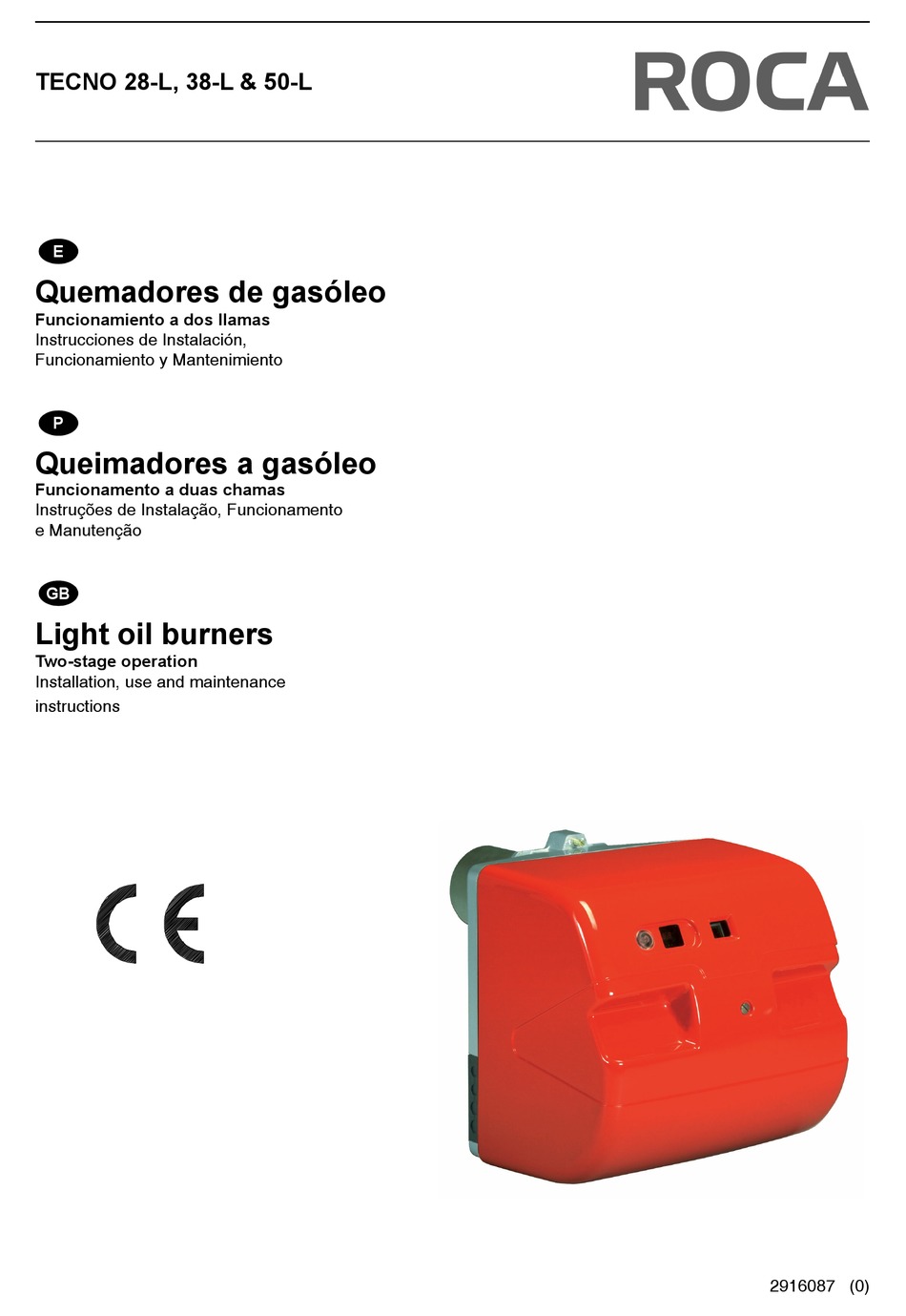 ROCA TECNO 28L INSTALLATION, USE AND MAINTENANCE INSTRUCTIONS Pdf