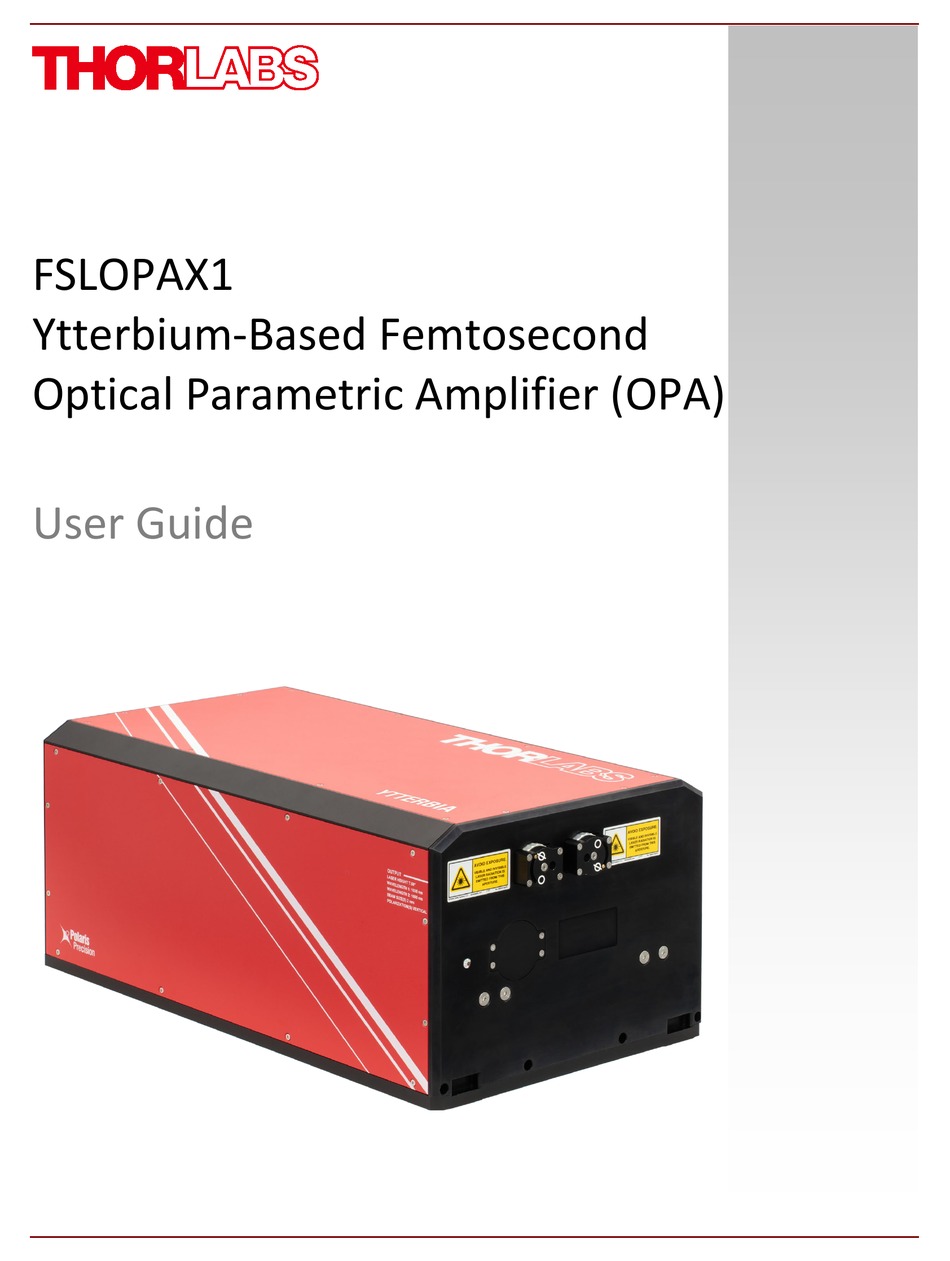 THORLABS FSLOPAX1 USER MANUAL Pdf Download | ManualsLib