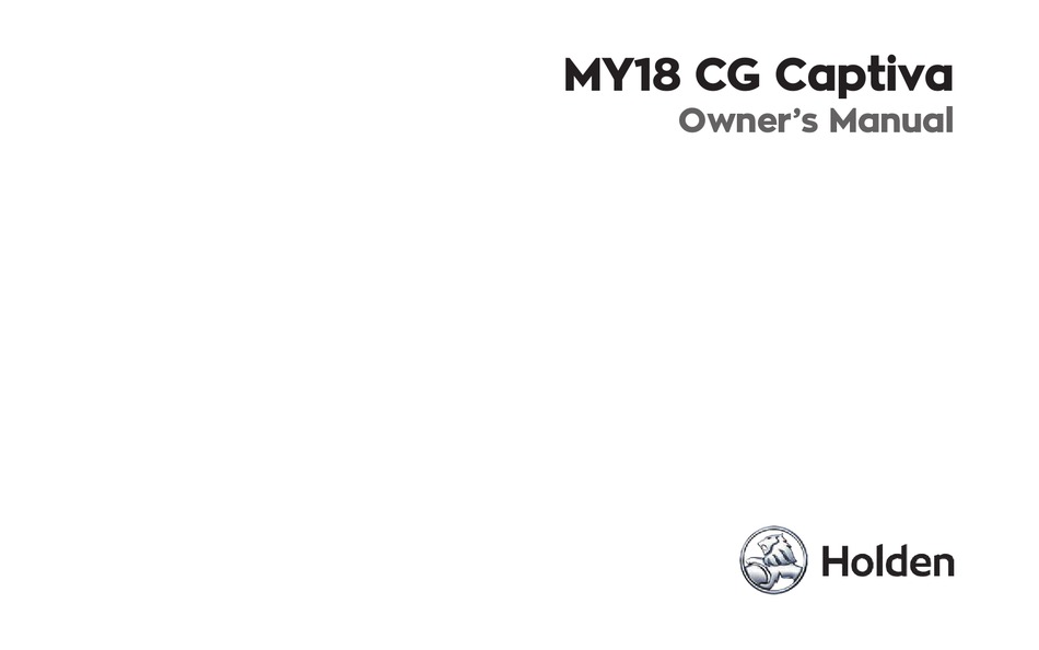HOLDEN CG CAPTIVA 2018 OWNER'S MANUAL Pdf Download | ManualsLib