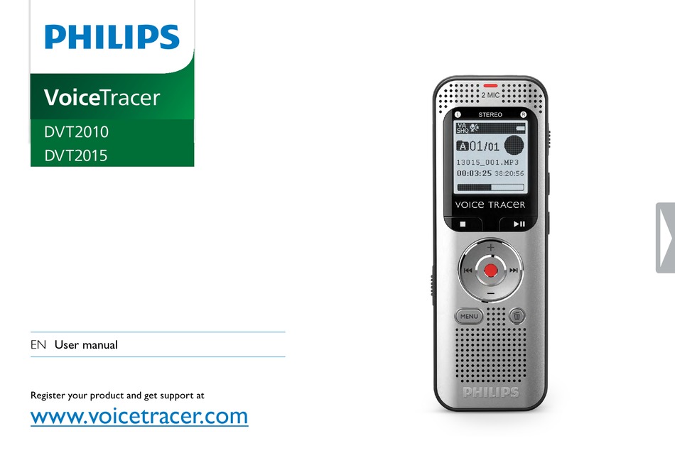 PHILIPS VOICETRACER DVT2015 USER MANUAL Pdf Download ManualsLib