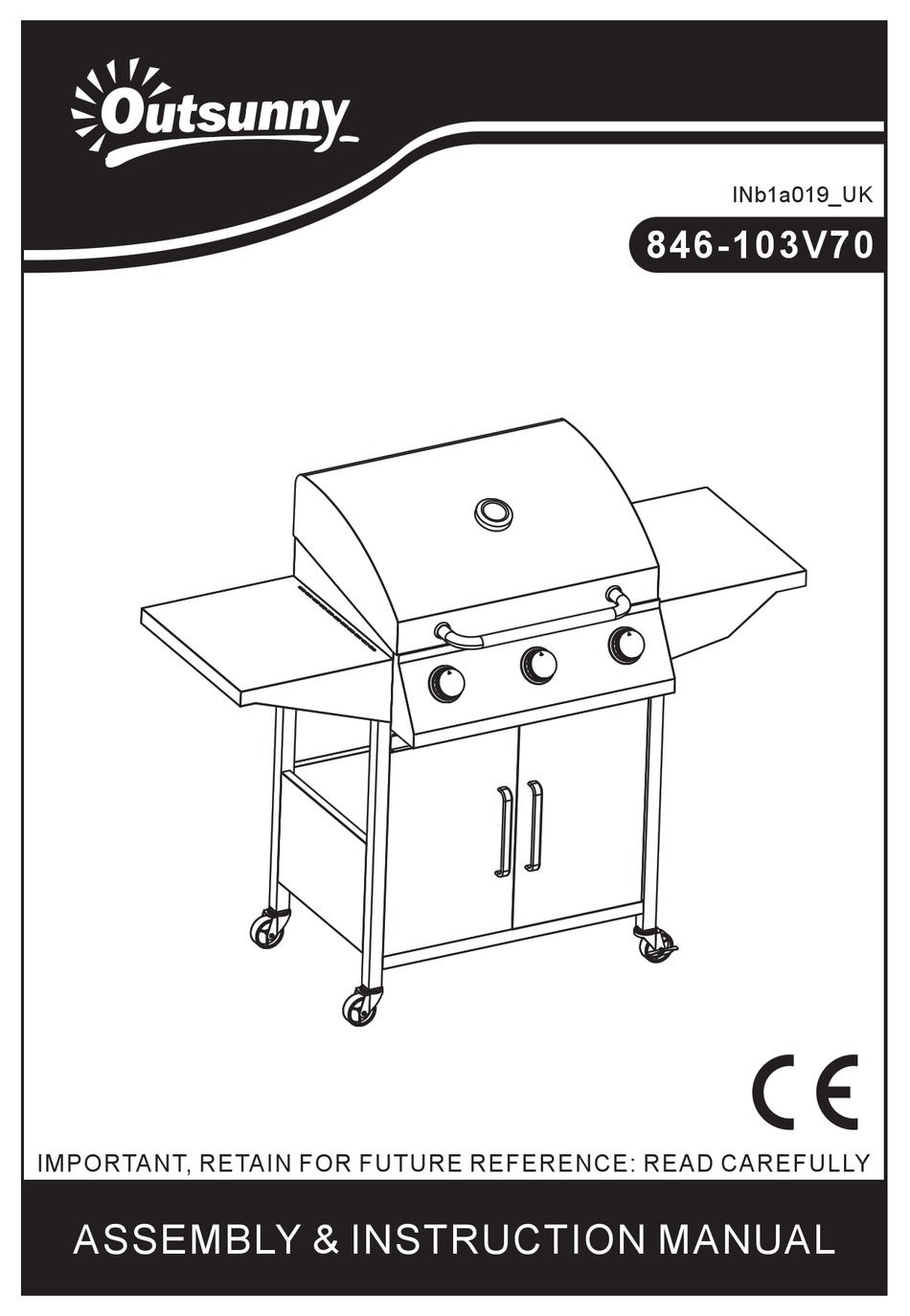 OUTSUNNY 846-103V70 ASSEMBLY & INSTRUCTION MANUAL Pdf Download | ManualsLib