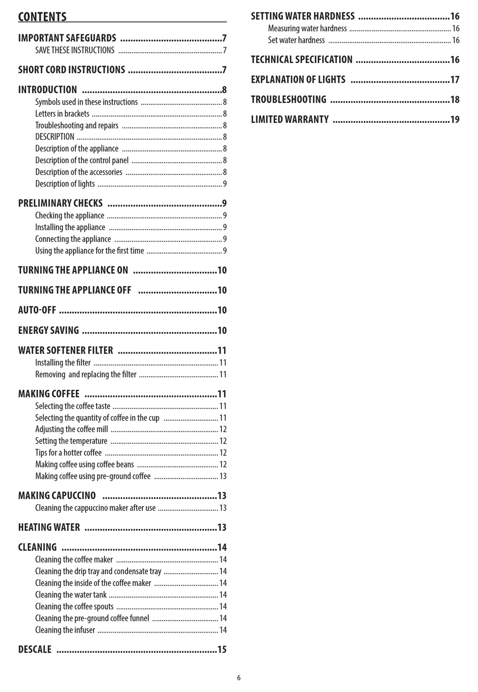 DELONGHI MAGNIFICA XS ECAM22110B MANUAL Pdf Download ManualsLib