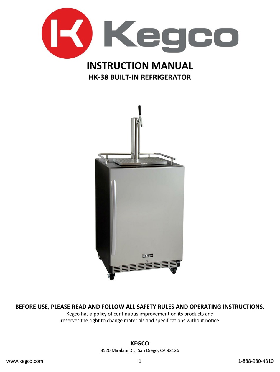 KEGCO HBHK38BSU3 INSTRUCTION MANUAL Pdf Download ManualsLib