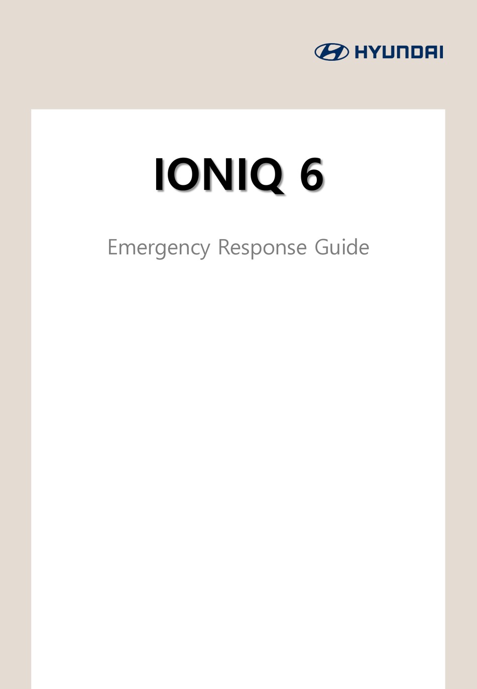 HYUNDAI IONIQ 6 EMERGENCY RESPONSE MANUAL Pdf Download ManualsLib