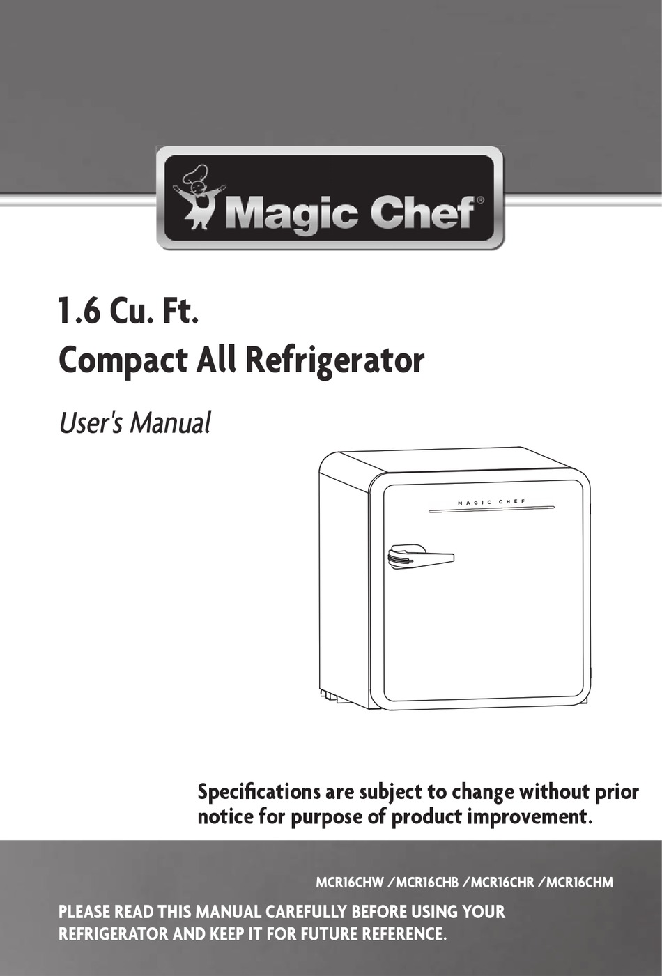 MAGIC CHEF MCR16CHW USER MANUAL Pdf Download ManualsLib