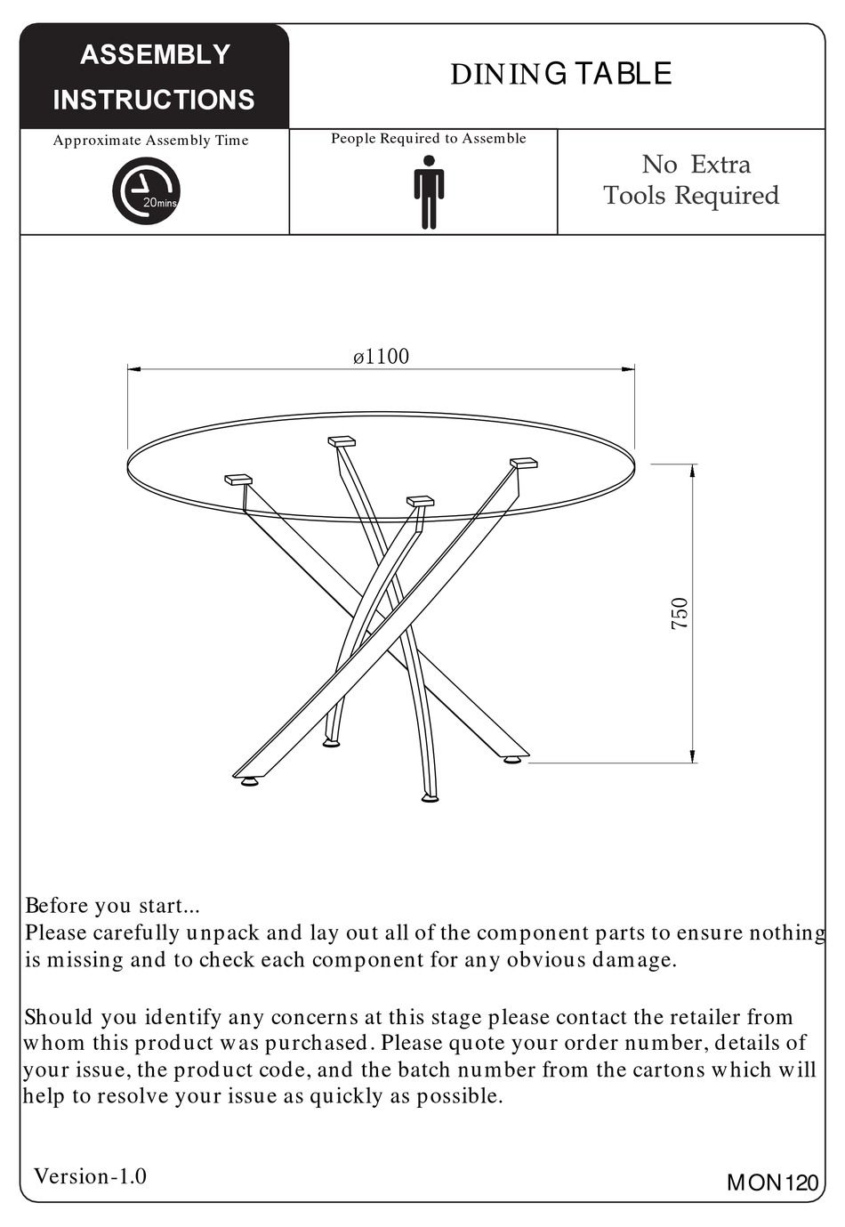 JULIAN BOWEN LIMITED MON120 ASSEMBLY INSTRUCTIONS MANUAL Pdf Download ManualsLib