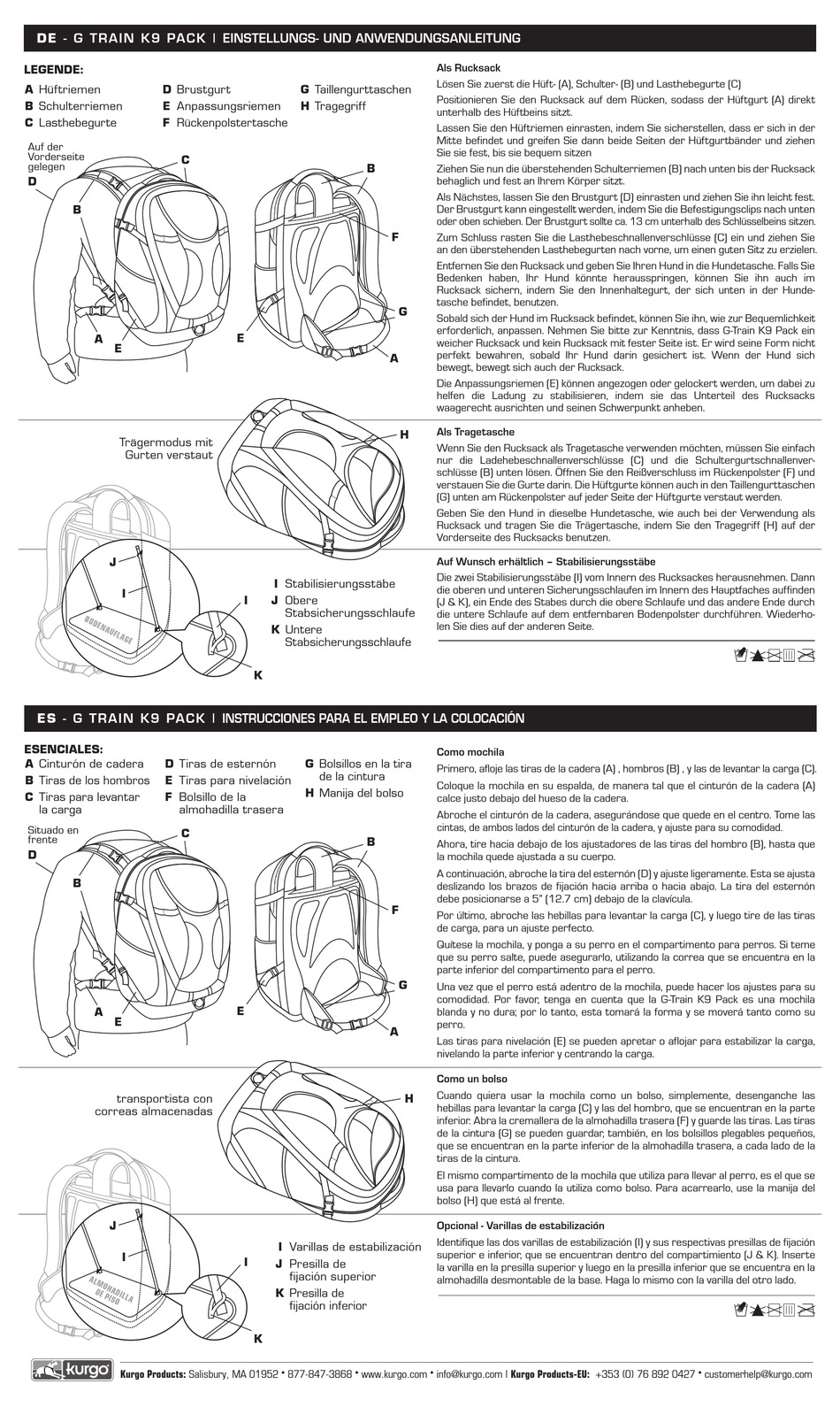 KURGO G TRAIN K9 PACK FITTING AND USE INSTRUCTIONS Pdf Download