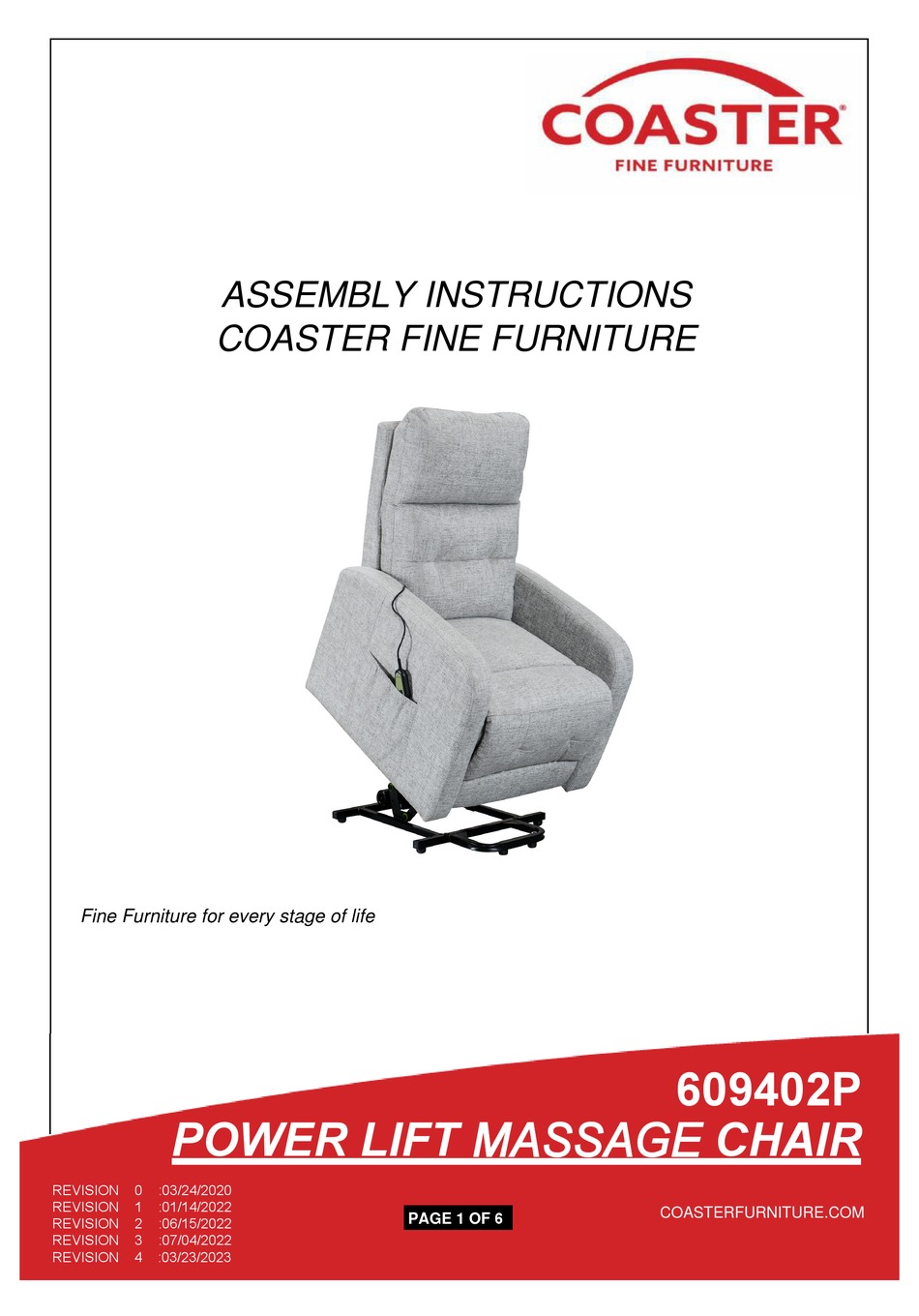 COASTER 609402P ASSEMBLY INSTRUCTIONS MANUAL Pdf Download ManualsLib