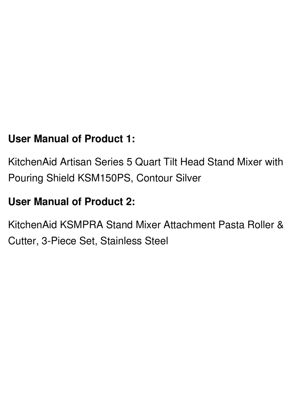 KITCHENAID ARTISAN 5 SERIES USER MANUAL Pdf Download ManualsLib