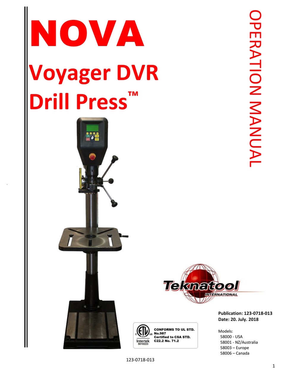 TEKNATOOL NOVA VOYAGER DVR OPERATION MANUAL Pdf Download ManualsLib