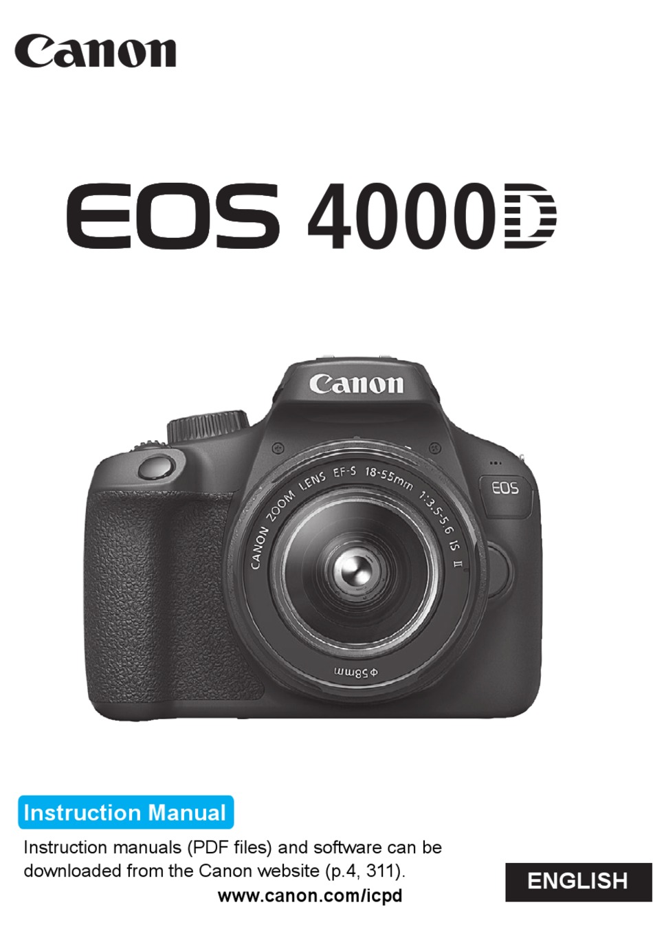 CANON EOS 4000D INSTRUCTION MANUAL Pdf Download ManualsLib