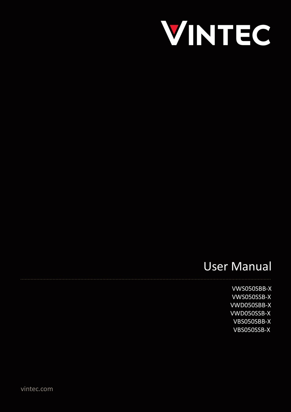 VINTEC VWS050SBBX USER MANUAL Pdf Download ManualsLib