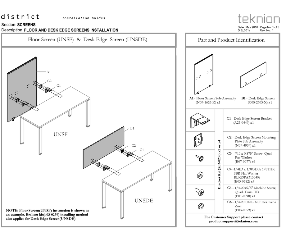 TEKNION UNSF INSTALLATION MANUAL Pdf Download ManualsLib