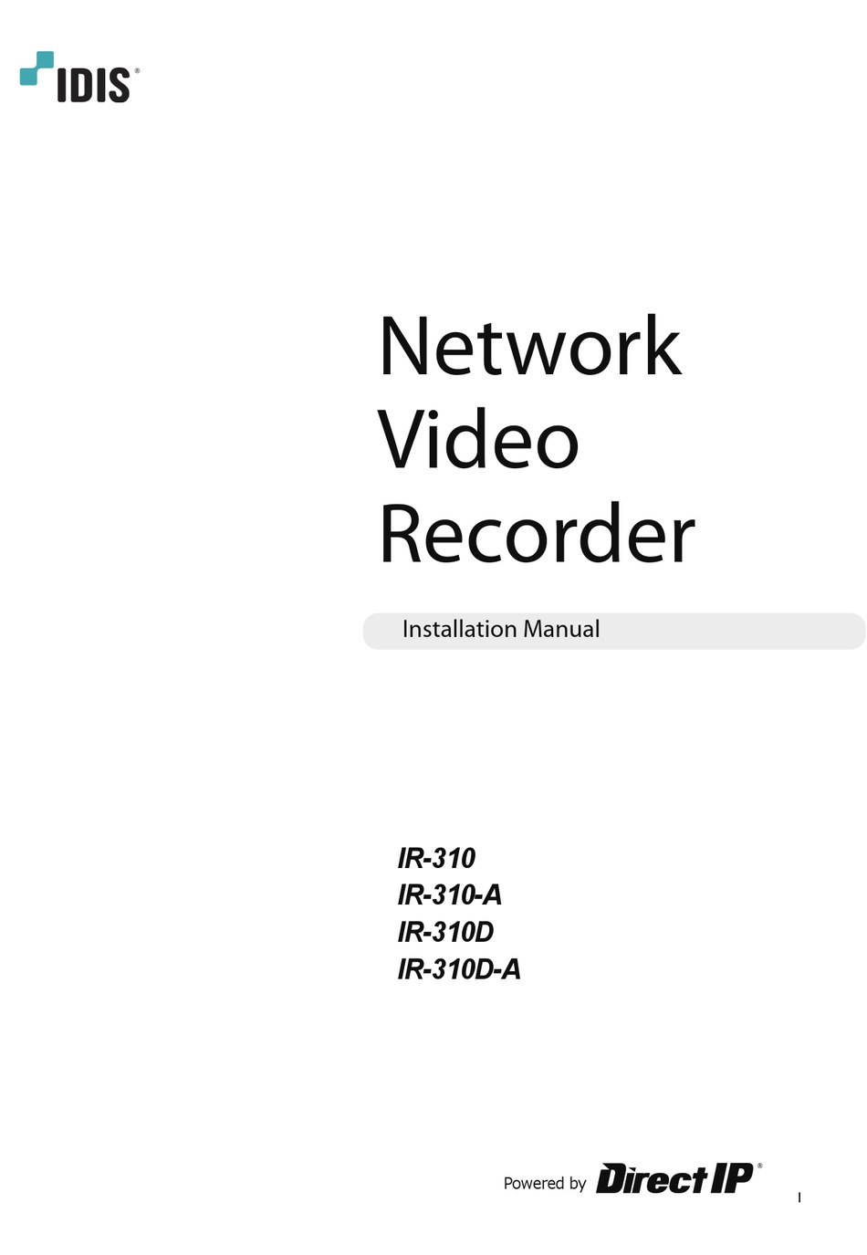 IDIS IR310 INSTALLATION MANUAL Pdf Download ManualsLib